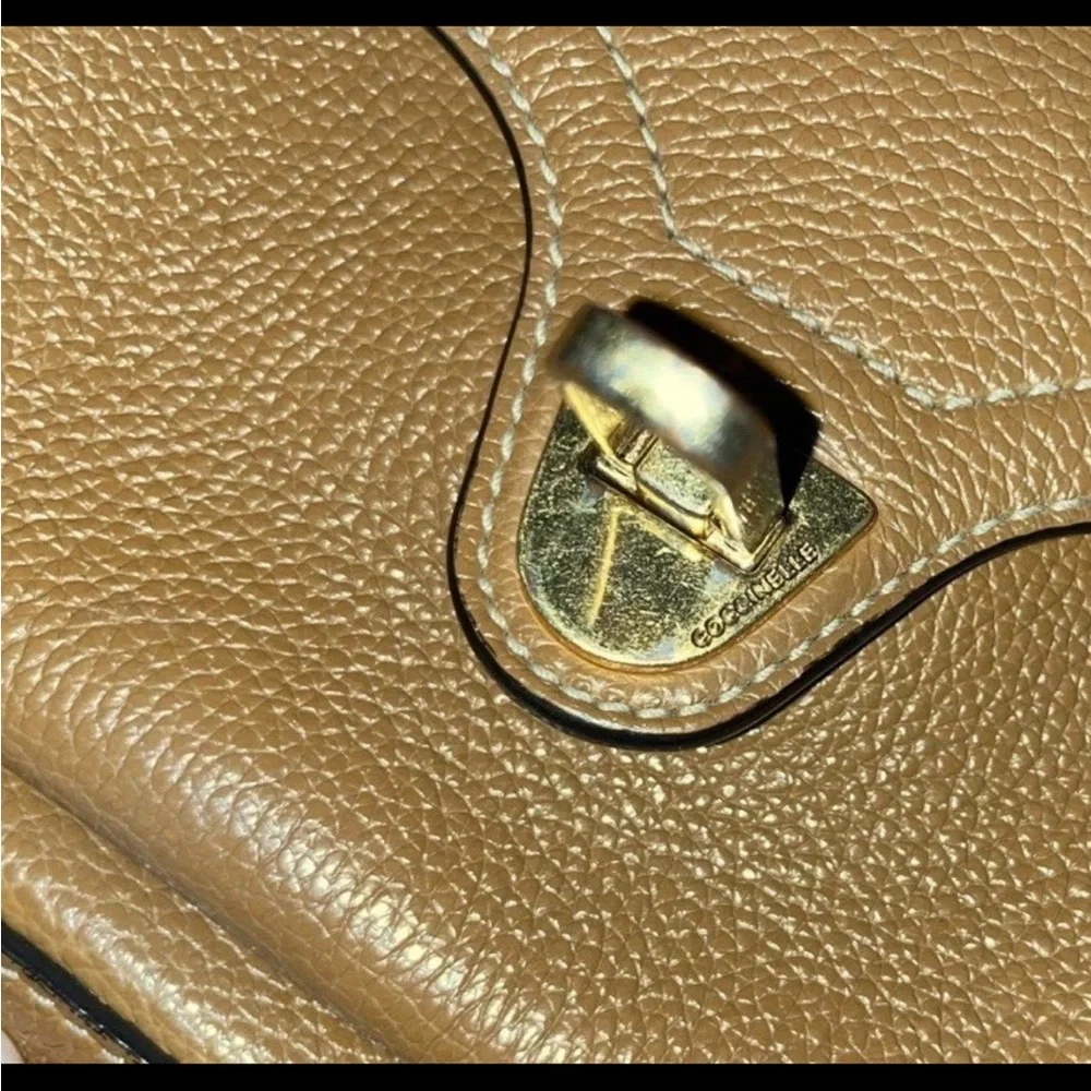 Coccinelle Tan Pebbled Leather Crossbody Bag - Picture 2 of 7